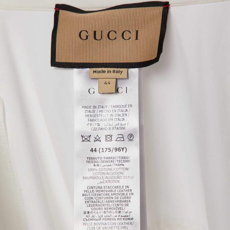 Pre Owned Gucci White Cotton Maxi Dress M