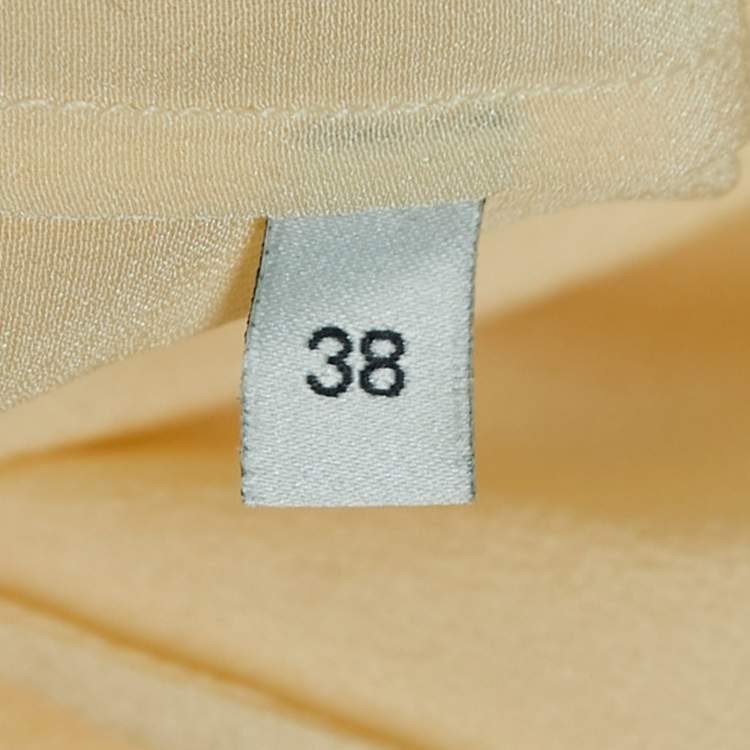 Pre Owned Gucci Cream Silk Button-Up Shirt XS