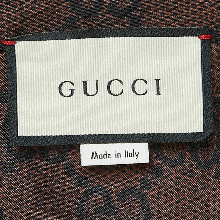 Pre Owned Gucci Brown GG Supreme Silk Zip-Up Jacket XXS