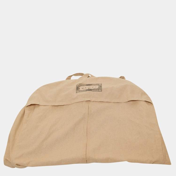 Pre Owned Gucci Brown/Beige GG Canvas Leather Detailed Jacket S