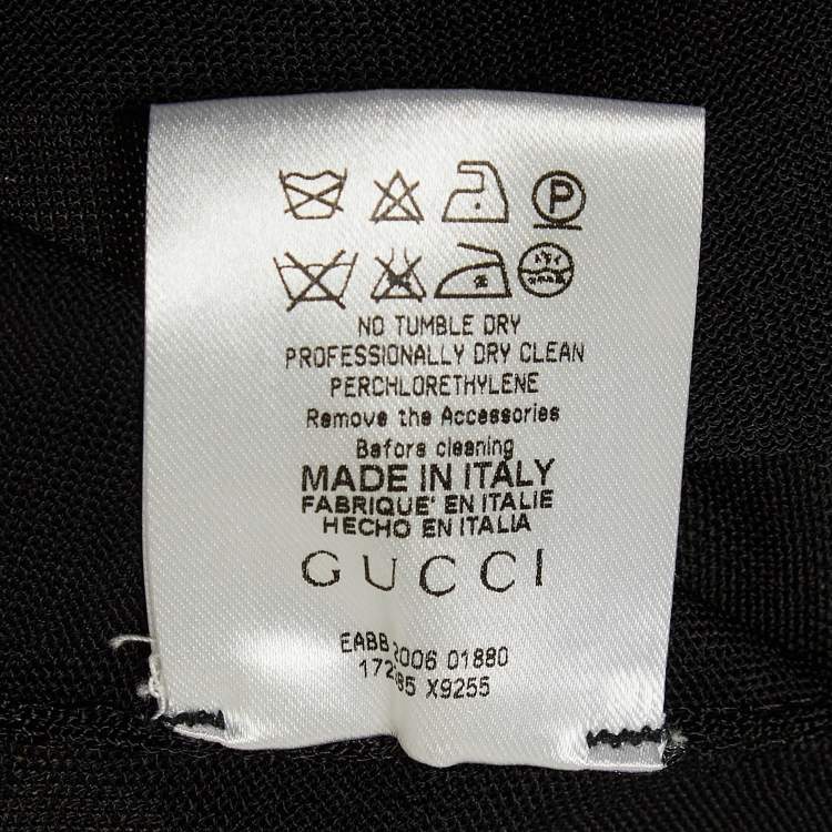 Pre Owned Gucci Black Knit Ring-Front Detail Top XS
