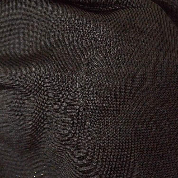 Pre Owned Gucci Black Knit Ring-Front Detail Top XS