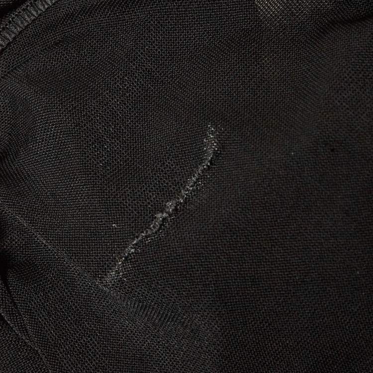 Pre Owned Gucci Black Knit Ring-Front Detail Top XS
