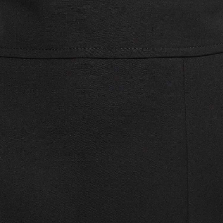Pre Owned Gucci Black Wool Blend Midi Skirt M