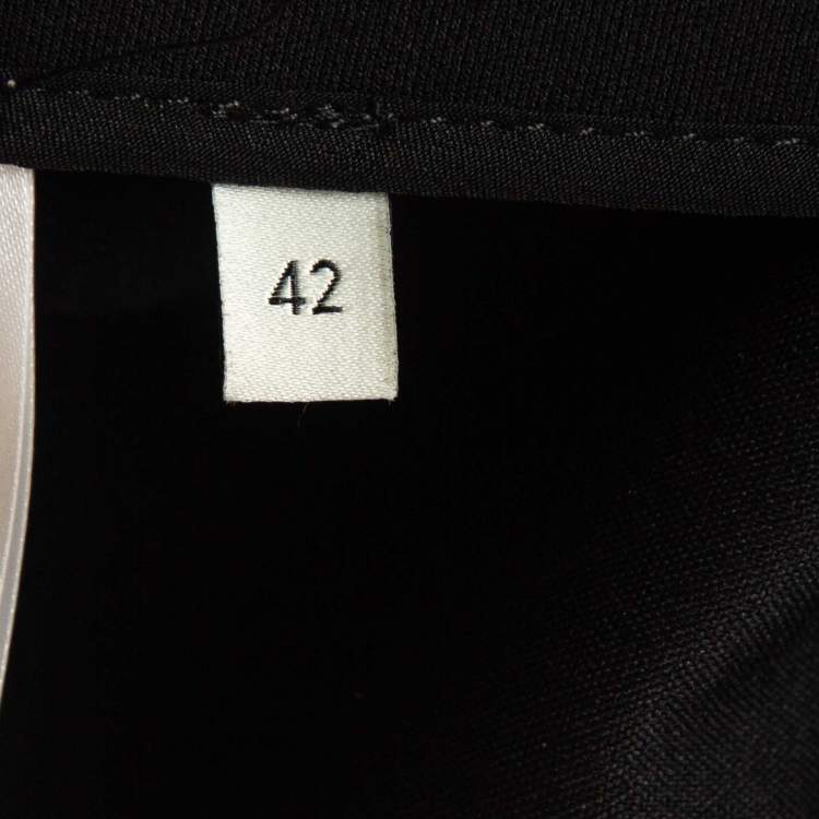 Pre Owned Gucci Black Wool Blend Midi Skirt M