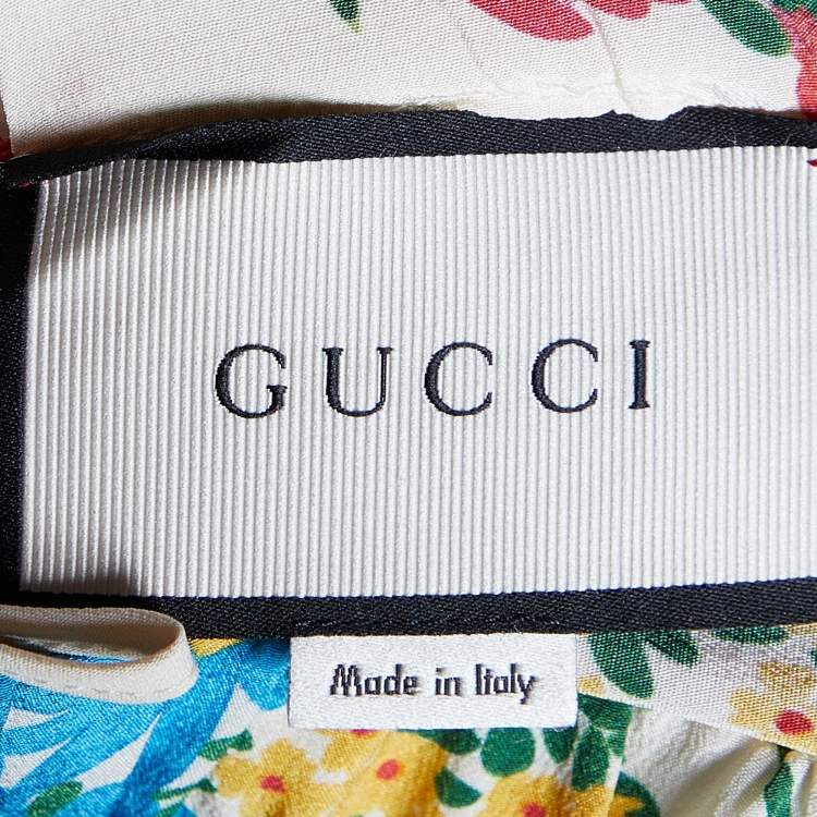 Pre Owned Gucci Multicolor Corsage Printed Silk Pajama Pants S