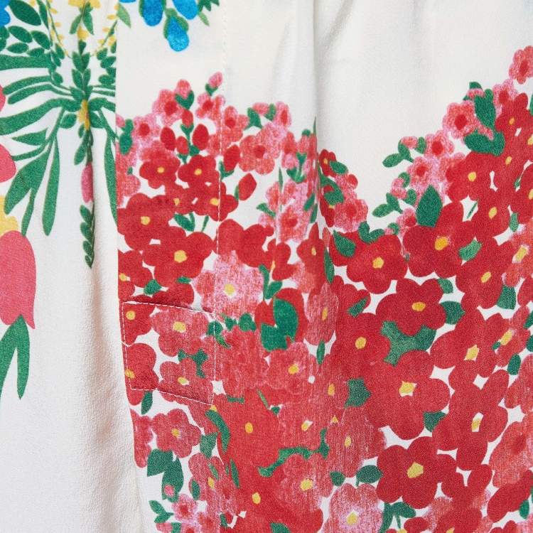 Pre Owned Gucci Multicolor Corsage Printed Silk Pajama Pants S