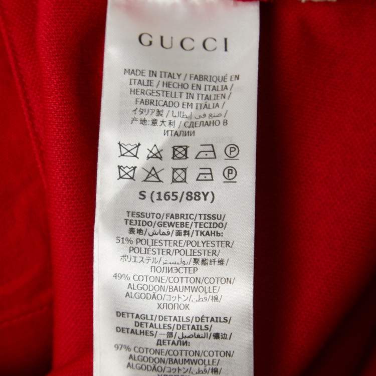 Pre Owned Gucci Red Jersey Logo Embroidered Track Jacket S