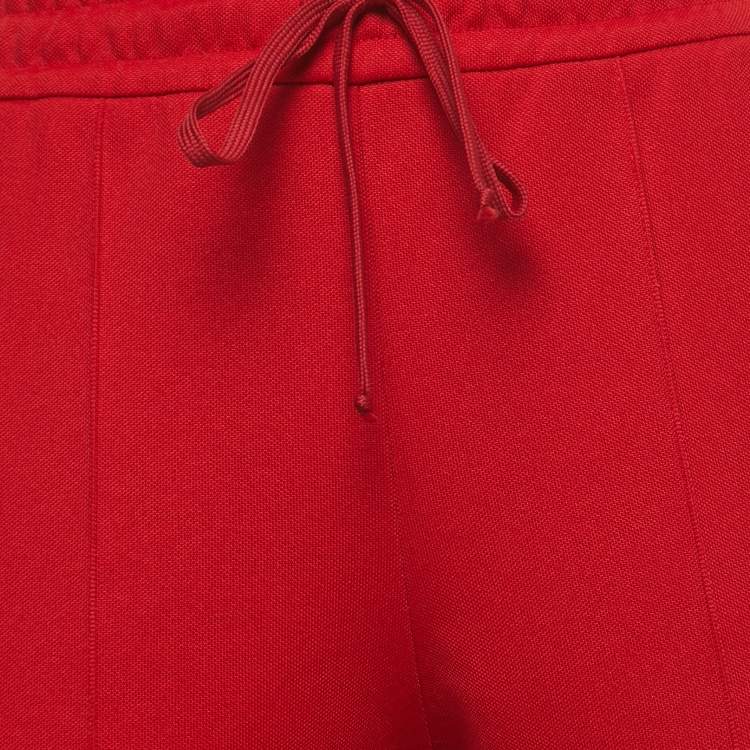 Pre Owned Gucci Red Jersey Side Tape Track Pants XS