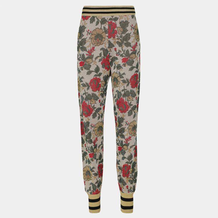 Gucci Women's Synthetic Fibers Trousers - Gold - XL Gucci