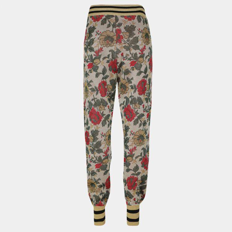 Gucci Women's Synthetic Fibers Trousers - Gold - XL Gucci