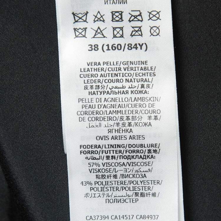 Pre Owned Gucci Black Leather Sleeveless Mini Dress S