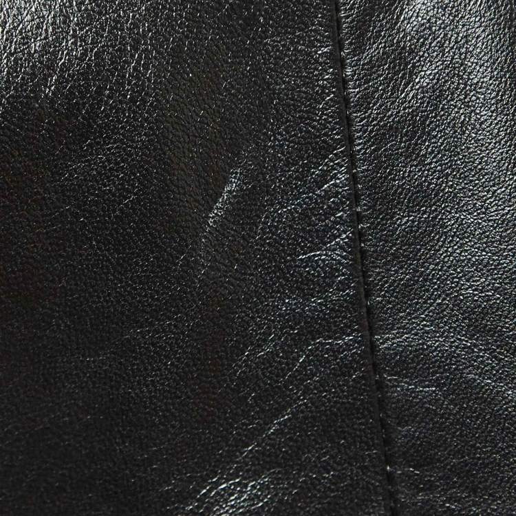 Pre Owned Gucci Black Leather Sleeveless Mini Dress S