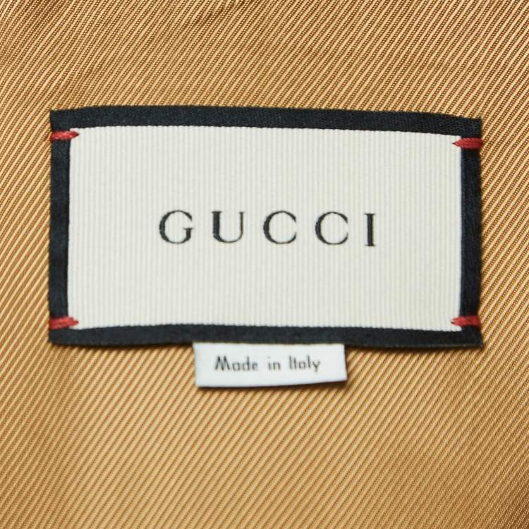 Pre Owned Gucci Red Velvet GG Jacquard Down Jacket M