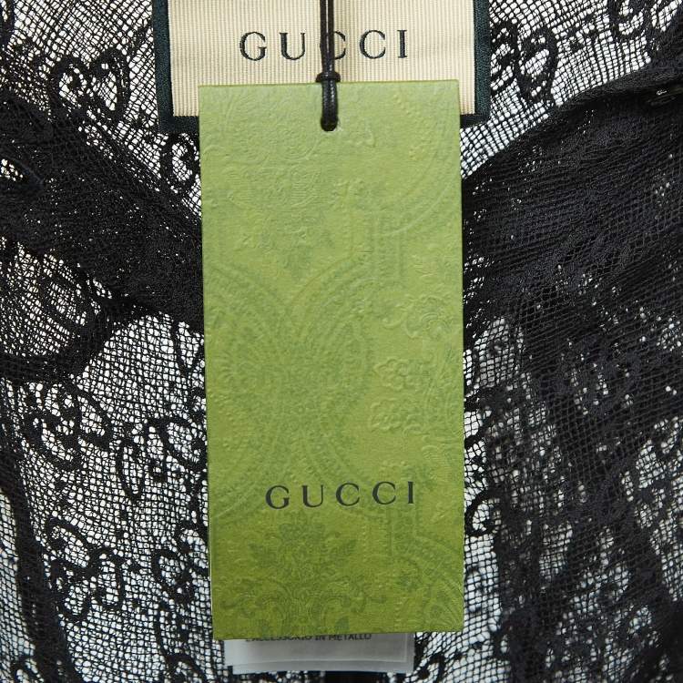 Pre Owned Gucci Black GG Patterned Cotton Belnd Button Front Full Sleeve Shirt S