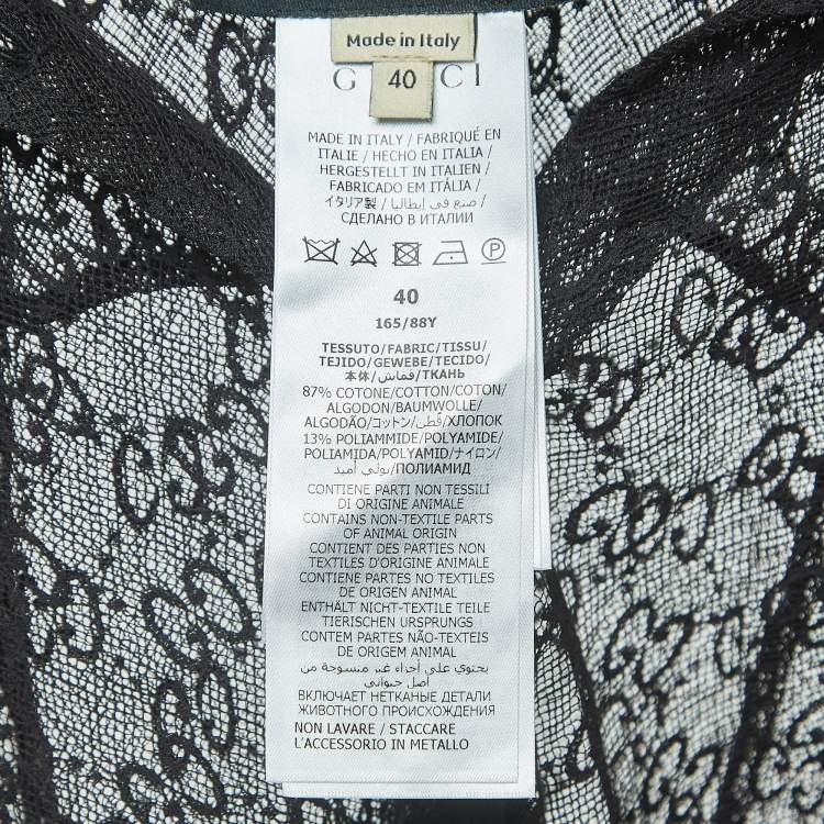 Pre Owned Gucci Black GG Patterned Cotton Belnd Button Front Full Sleeve Shirt S