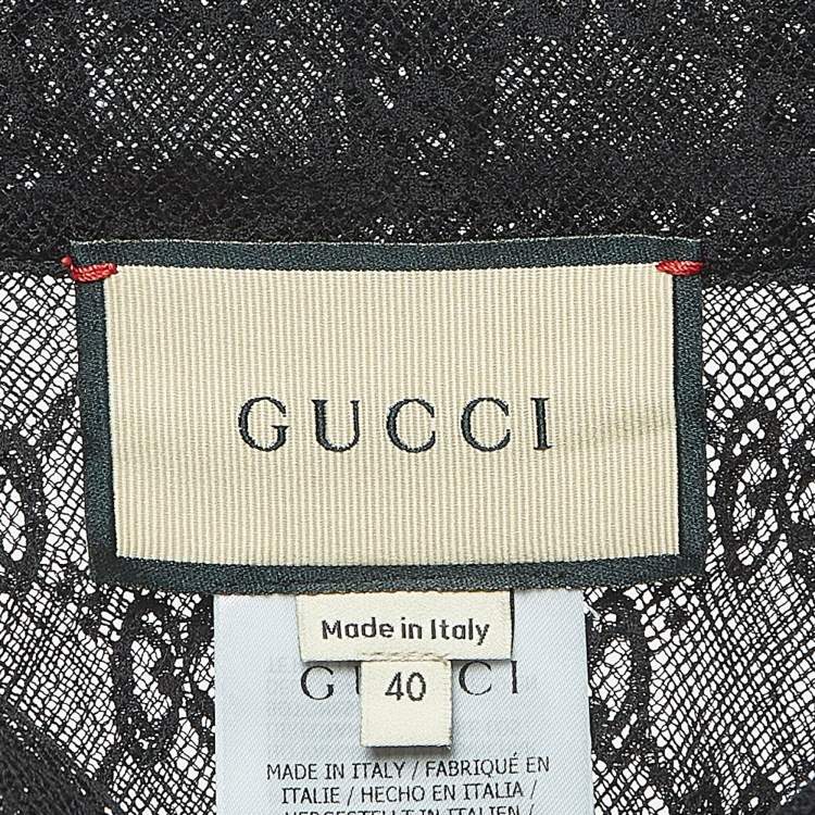 Pre Owned Gucci Black GG Patterned Cotton Belnd Button Front Full Sleeve Shirt S