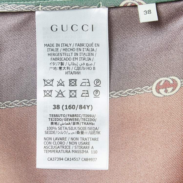 Pre Owned Gucci Multicolor Chain Print Silk Buttoned Midi Shirt Dress S