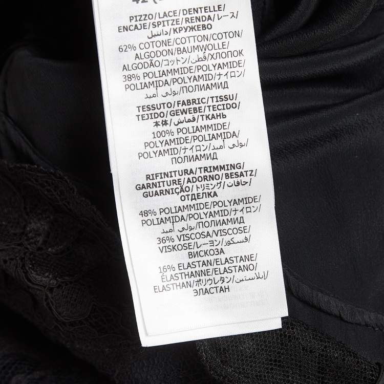 Pre Owned Gucci Black Lace Strappy Midi Dress M