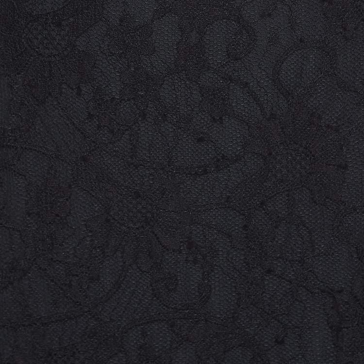Pre Owned Gucci Black Lace Strappy Midi Dress M