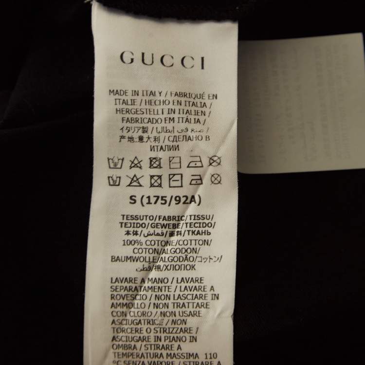 مملوكة مسبقًا Gucci Black Logo Print cotton Half Sleeve Oversized T-Shirt S