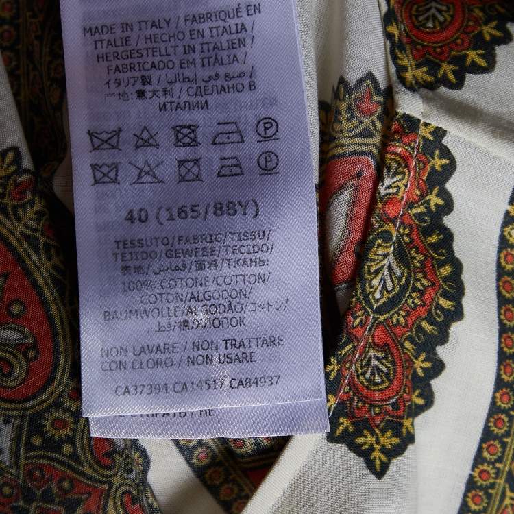 مملوكة مسبقًا Gucci Cream Paisley Printed Cotton Kaftan Dress S