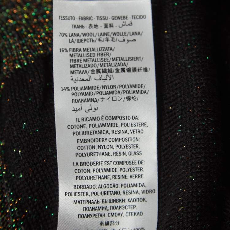 Pre Owned Gucci Multicolor Lurex Knit Embellished Sweater XL