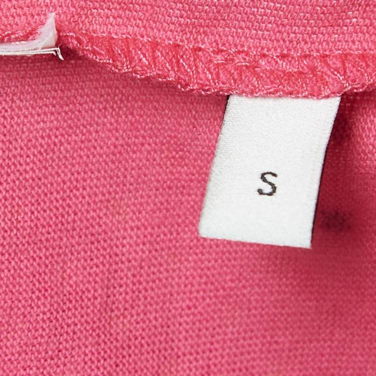 Pre Owned Gucci Pink Logo Printed Cotton Oversized T-Shirt S