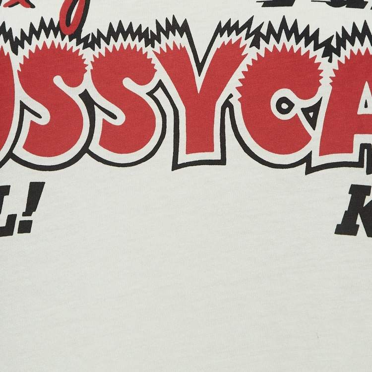 Pre Owned Gucci Cream Movie Print Cotton T-Shirt XS