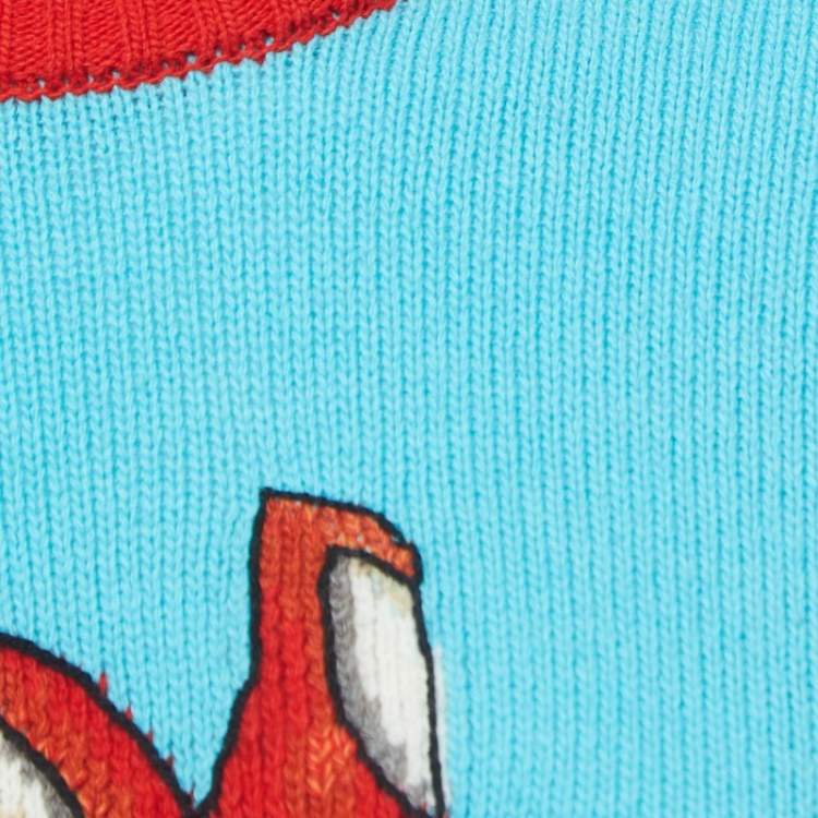Pre Owned Gucci Multicolor Rabbit Intarsia Wool Sweater S