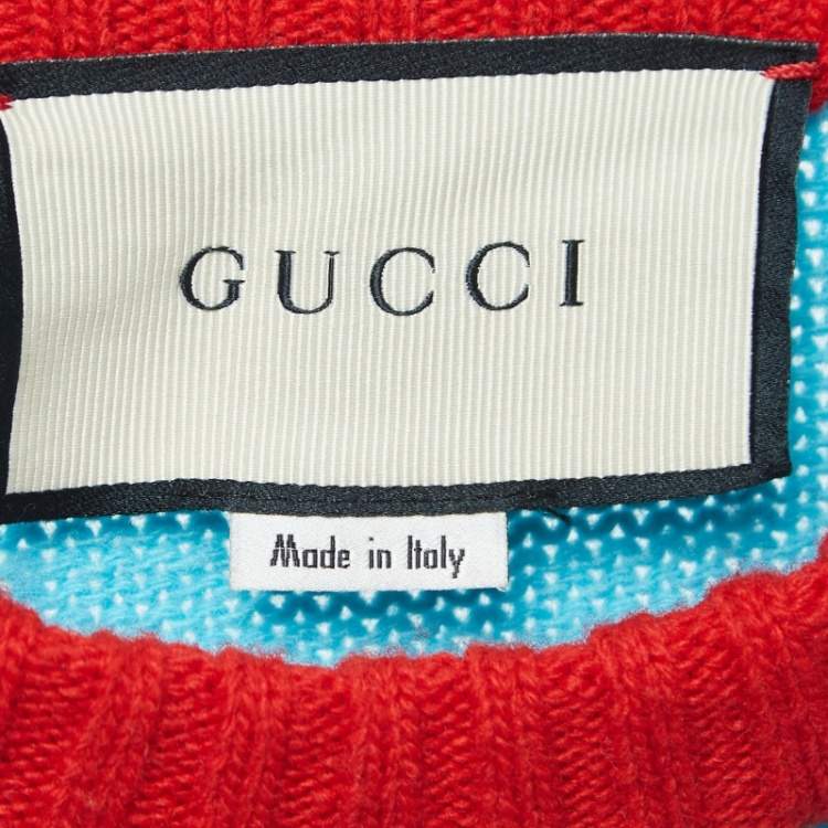 Pre Owned Gucci Multicolor Rabbit Intarsia Wool Sweater S