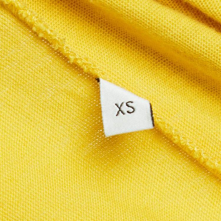 Pre Owned Gucci Yellow Distressed Cotton Graffiti Logo Print T-Shirt XS