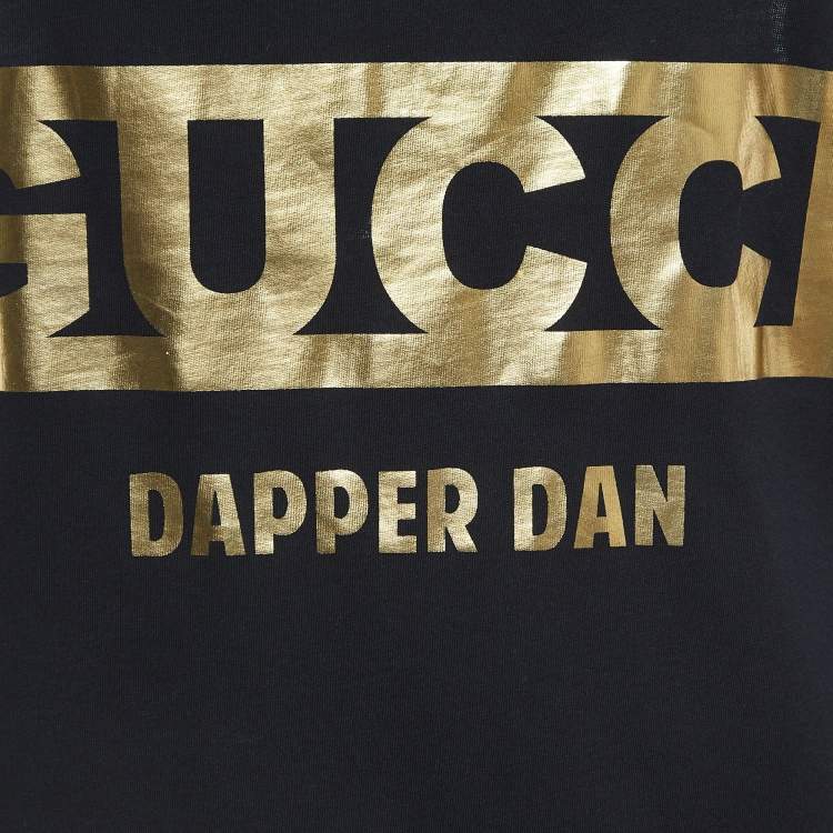 Pre Owned Gucci X Dan Dapper Black Logo Print Cotton Tank Top XS