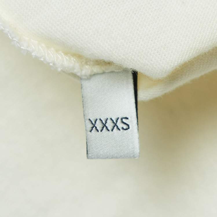 Pre Owned Gucci Off White Logo Print Cotton Oversized T-Shirt XXXS