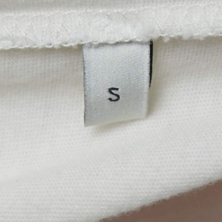 Pre Owned Gucci Off White Graphic Print Cotton T-Shirt S