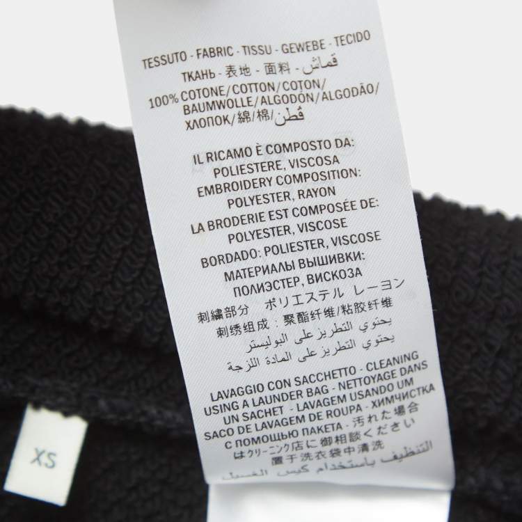 Pre Owned Gucci Black Garden Insects Embroidered Cotton Hoodie XS