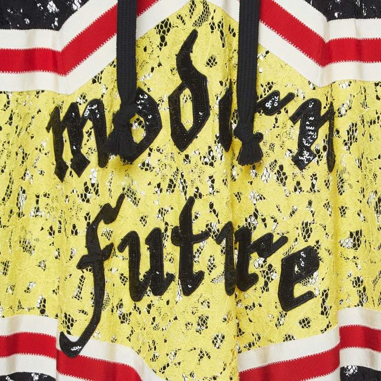 Pre Owned Gucci Black Lace Modern Future Hoodie S