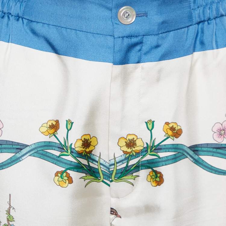 Pre Owned Gucci x Disney Multicolor Printed Silk Wide Leg Pants S