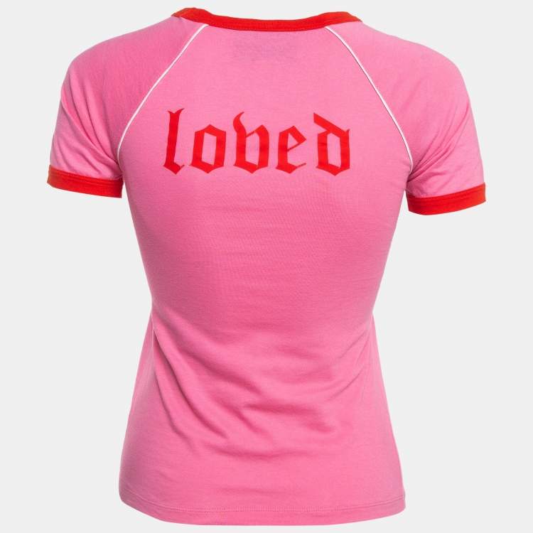 Gucci Pink Rainbow Print Cotton T-Shirt XS Gucci | TLC