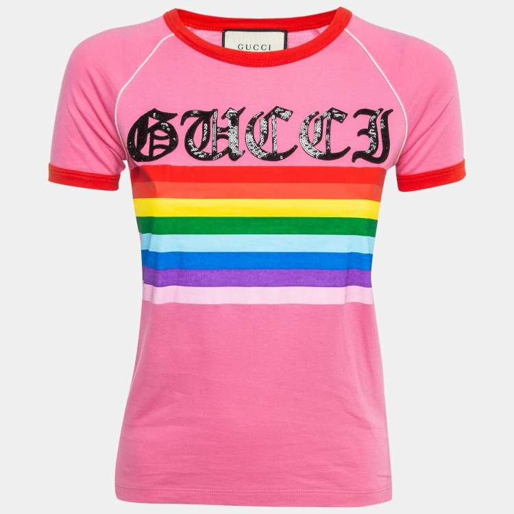 GUCCI グッチ Tシャツ レディース M ブラック ホワイト ロゴ 25