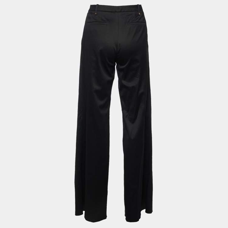 Pre Owned Gucci Black Cotton Flared Trousers S