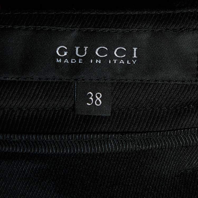 Pre Owned Gucci Black Cotton Flared Trousers S