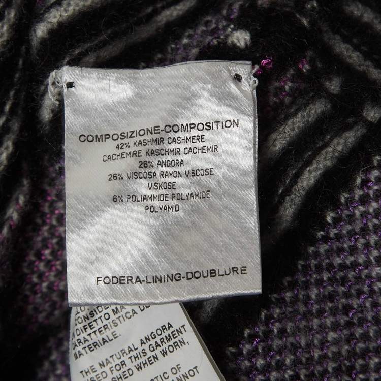 Pre Owned Gucci Black Patterned Cashmere Blend Sleeveless High Neck Sweater Top M