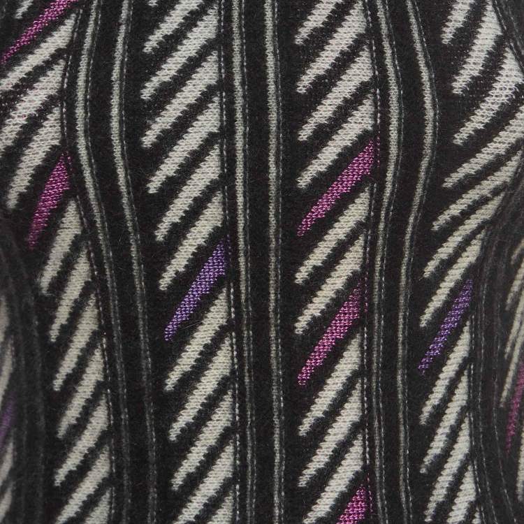 Pre Owned Gucci Black Patterned Cashmere Blend Sleeveless High Neck Sweater Top M