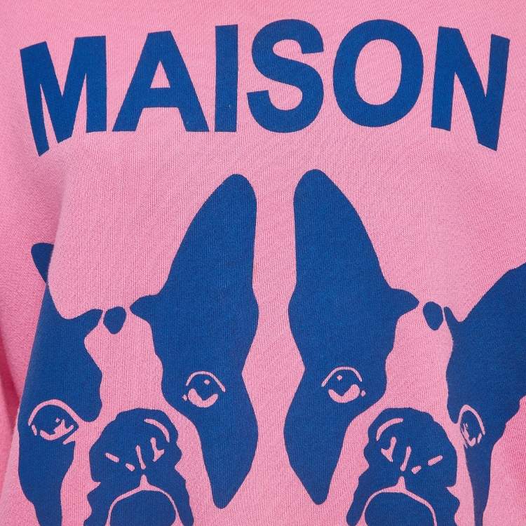 Pre Owned Gucci Pink Dogs Print Cotton Sweatshirt XS