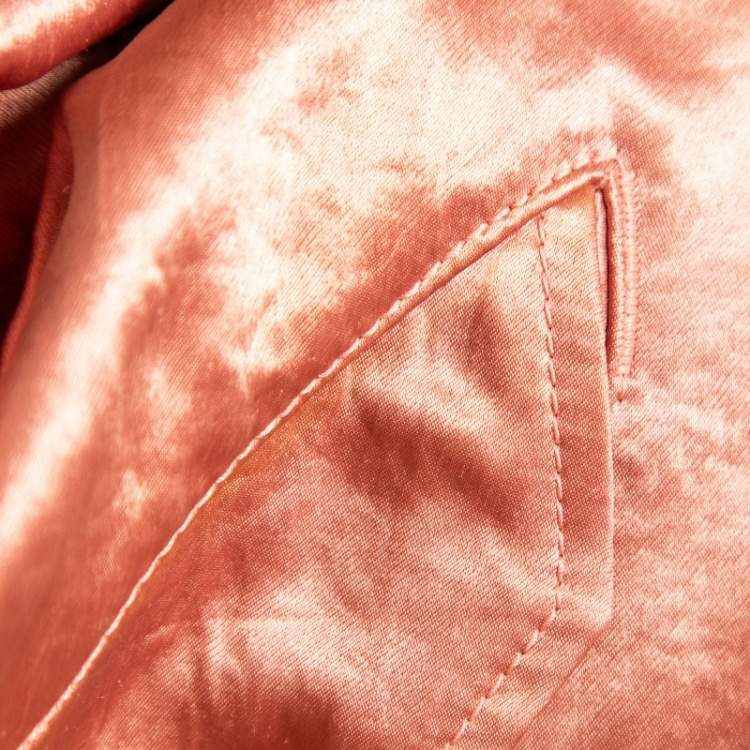 Pre Owned Gucci Pink  Floral Sequin Embroidered Satin Bomber Jacket M