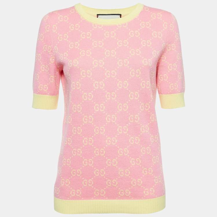 Gucci pink and yellow sweater on sale