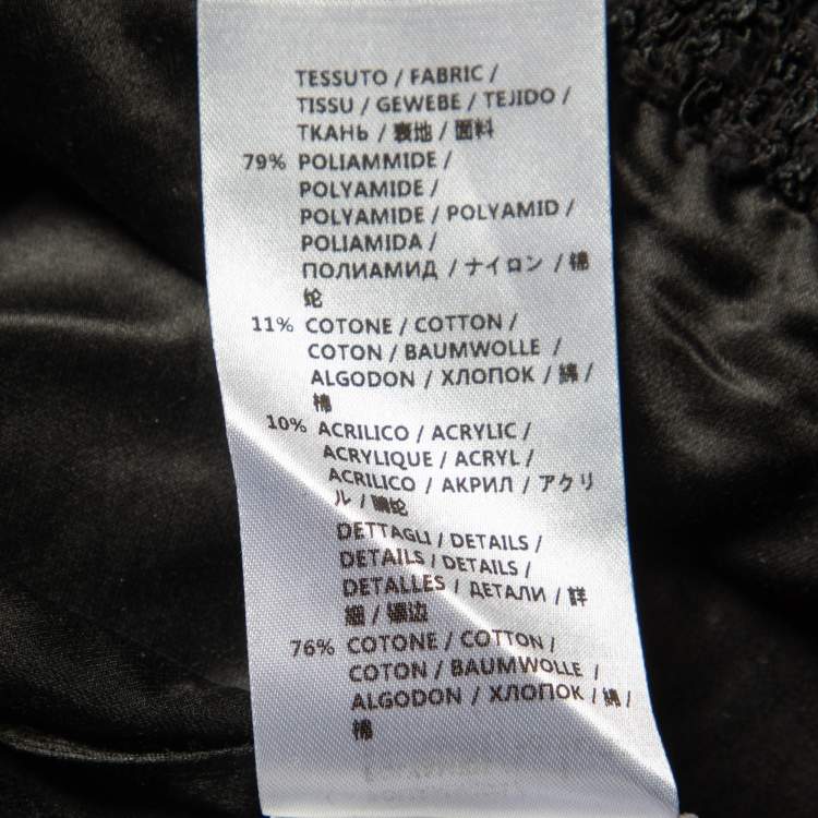 Pre Owned Gucci Black Tweed Contrast Trim Detailed Mini Skirt S
