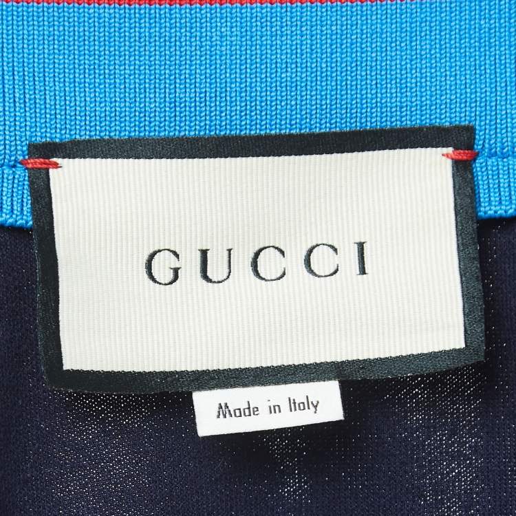 Pre Owned Gucci Navy Blue/Red Technical Jersey Tracksuit Set XS