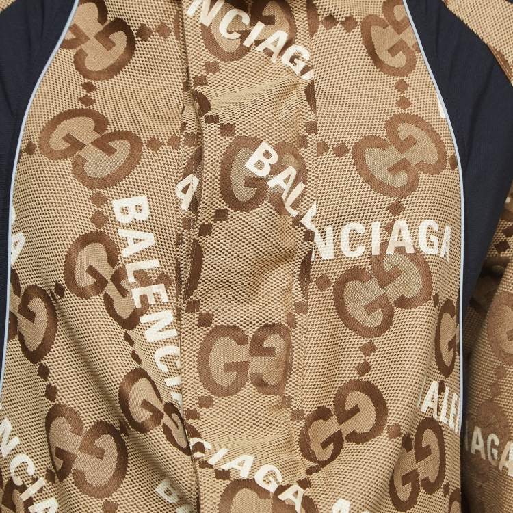 Pre Owned Gucci x Balenciaga Beige The Hacker Project Jumbo GG Canvas Jacket S